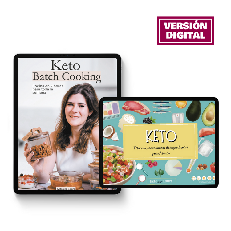 KETO BATCH COOKING Y GUÍA KETO DE CARBS, CONVERSIONES... (FORMATO EBOOK)