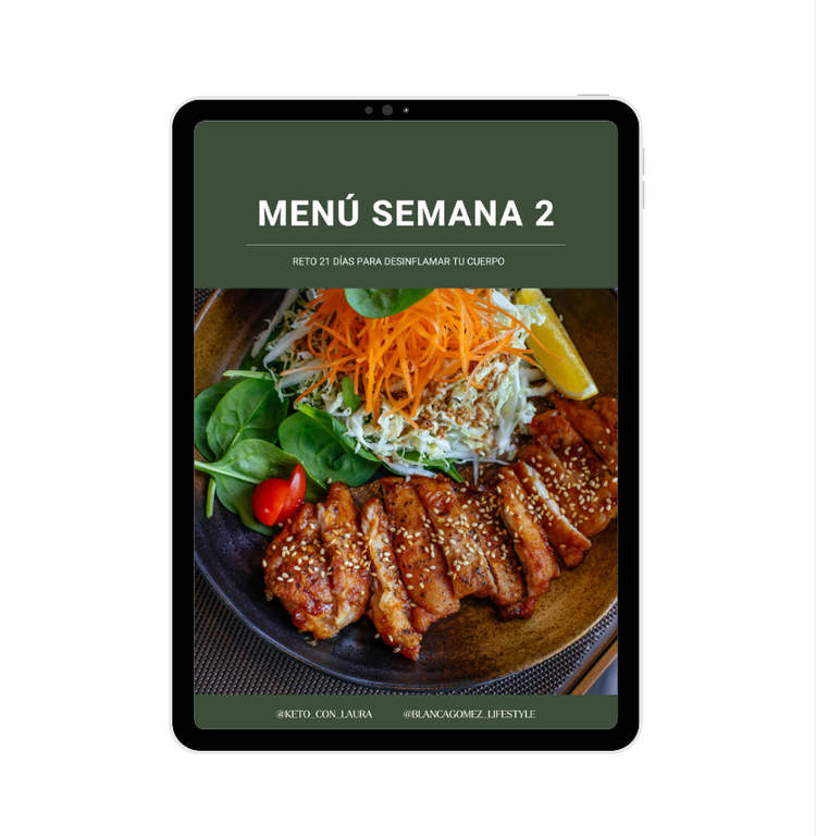 Menú Semana 2 Reto Antiinflamatorio - Ebook de menú gratis