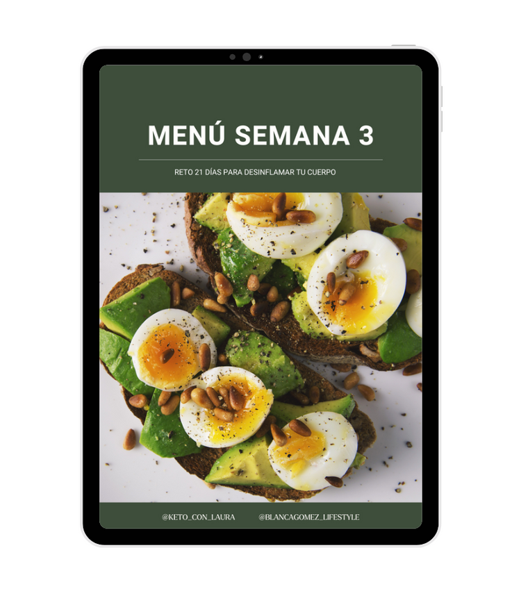 Menú Semana 3 Reto Antiinflamatorio - Ebook de menú gratis