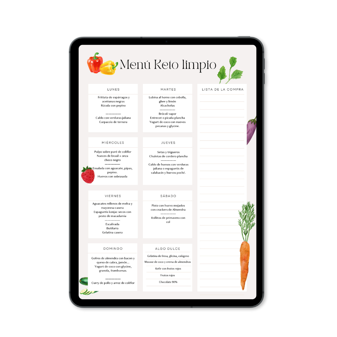 Menú Semanas Keto limpio Gratis – Keto con Laura