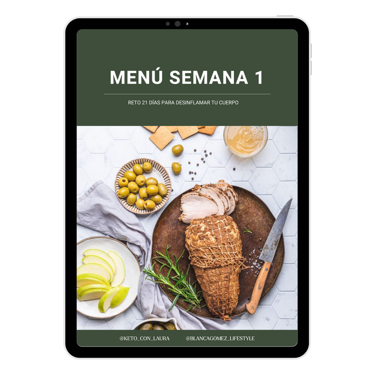 Menú Semana 1 Reto Antiinflamatorio - Ebook de menú gratis